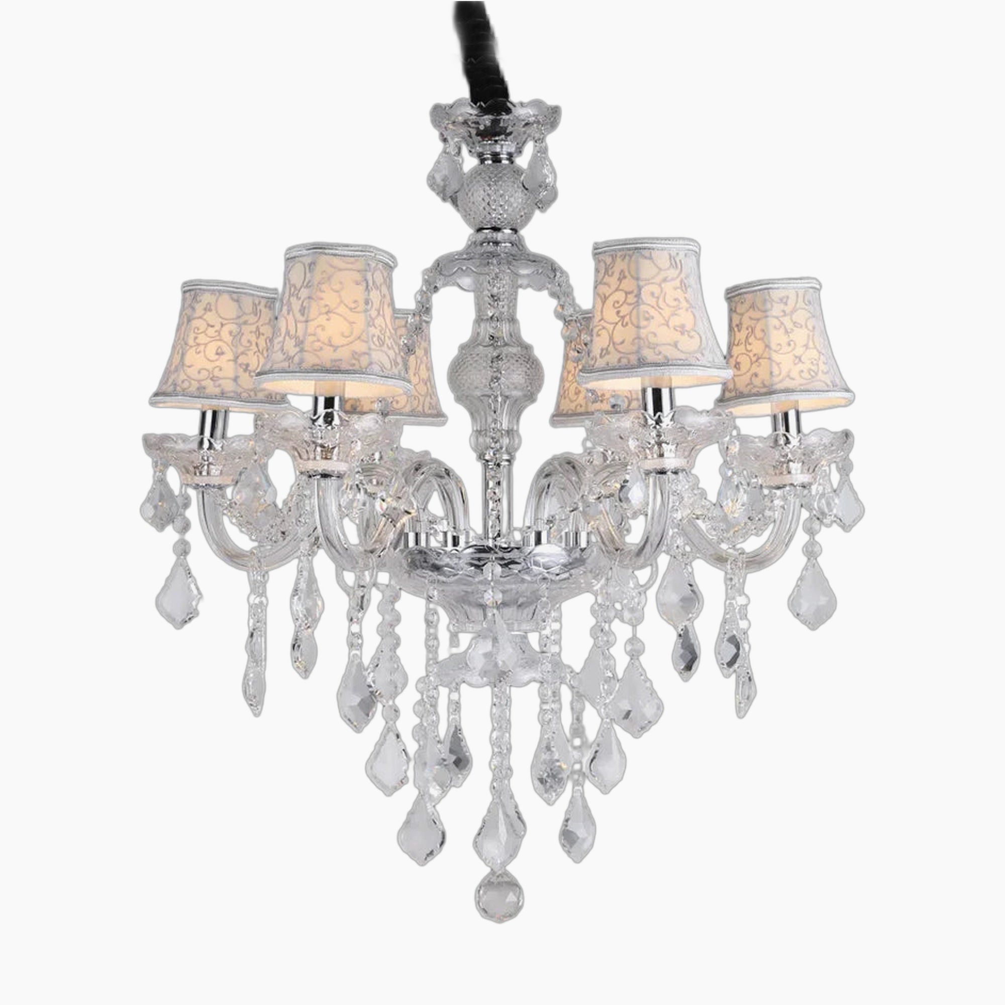 European Crystal Chandelier with Tassels for Living Room Bedroom