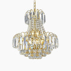 Maison Ornate 60 cm chandelier with multiple K9 crystal tiers for elegant, modern illumination.