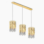 Maison Ornate Round Gold Industrial Crystal LED Chandelier—modern, luxe design with elegant sparkle.