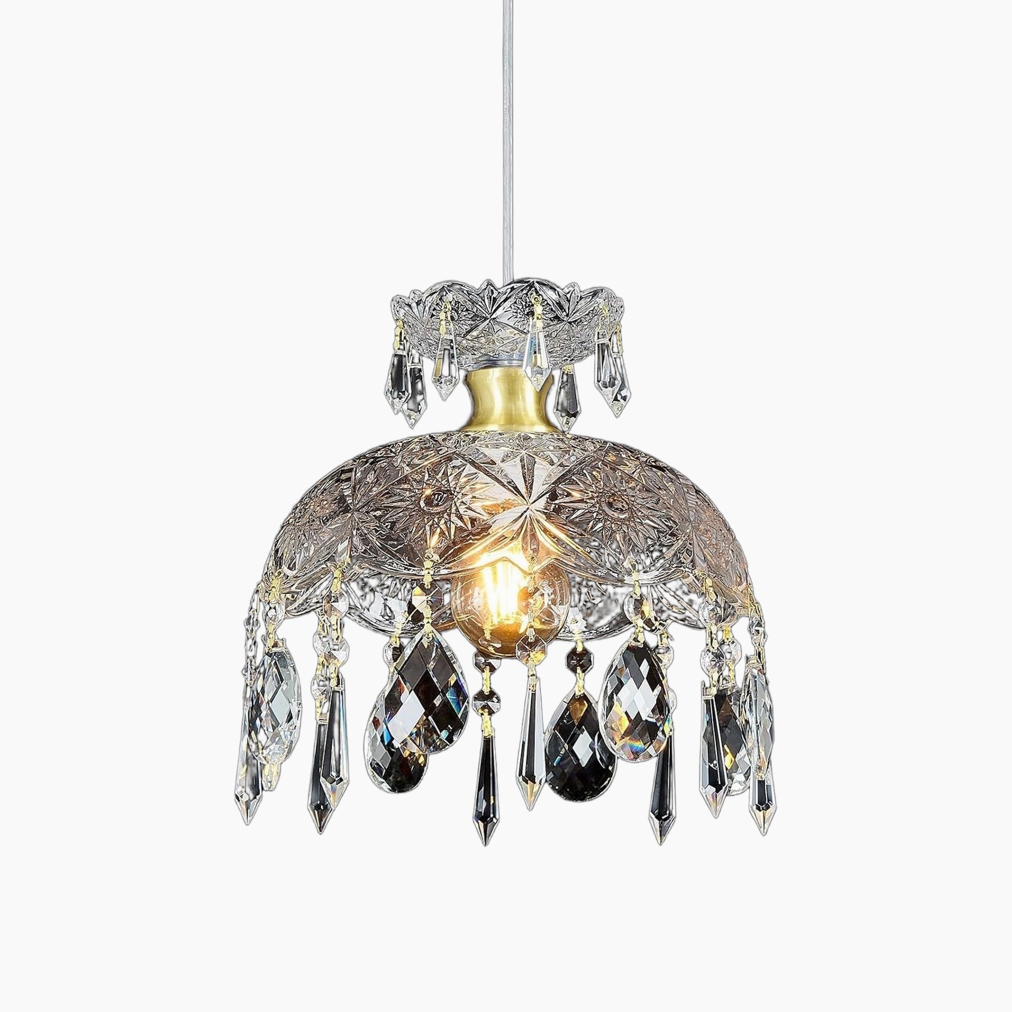 Adjustable Vintage Bronze Crystal Dining Room Chandelier