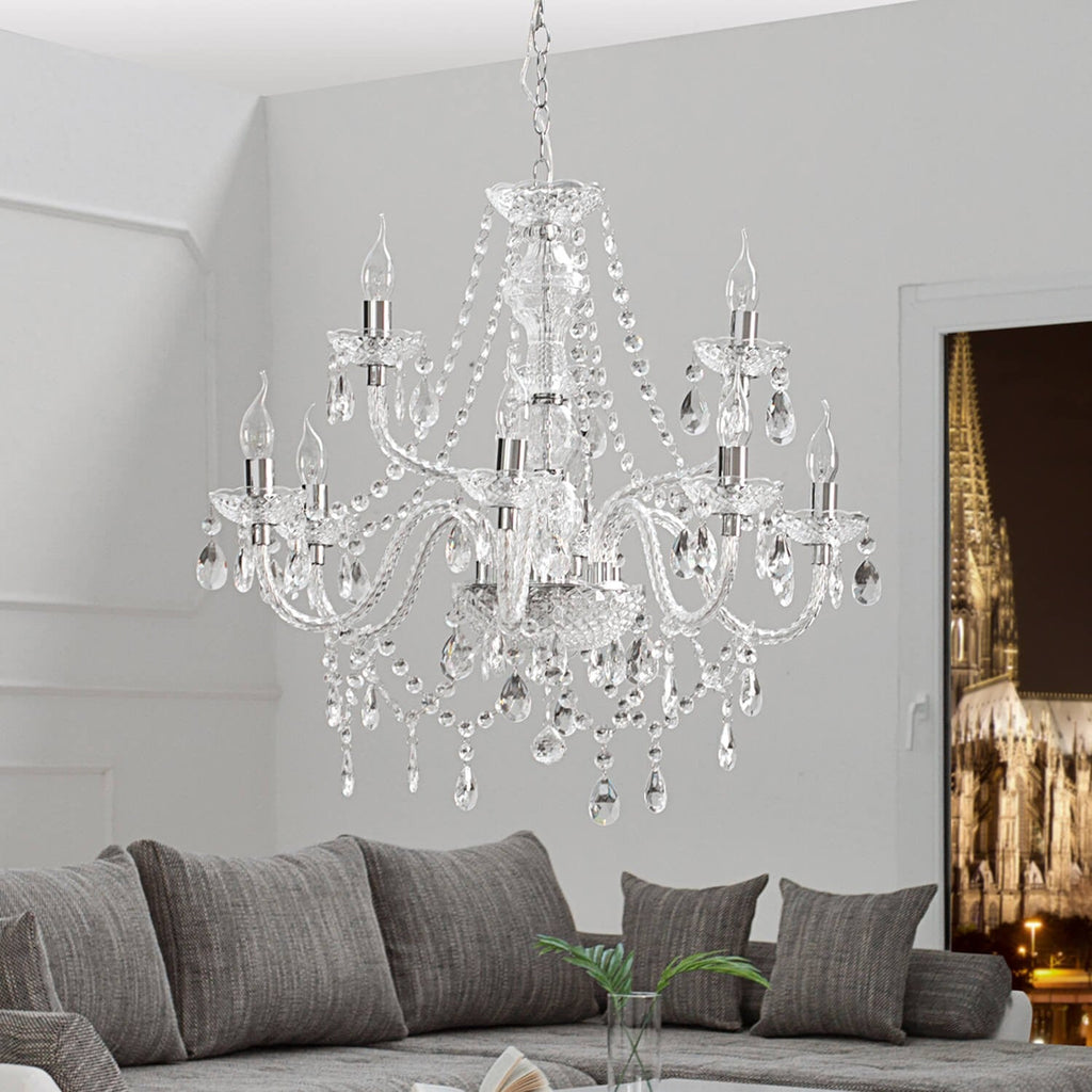 Maison Ornate Classic Crystal Acrylic Metal Chandelier E14 Ø70cm with intricate crystal and metal design.