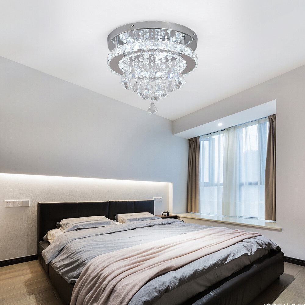 Crystal Ball Chandelier with LED Contemporary Design by Maison Ornate, elegant ceiling-mounted lighting fixture.