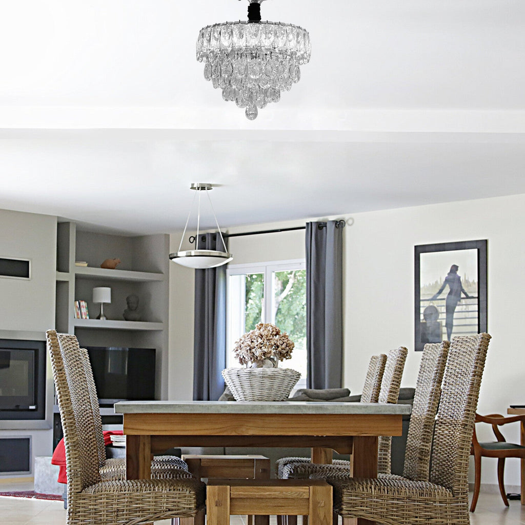Maison Ornate Chrome Crystal Industrial Chandelier with intricate chrome frame and cascading crystal accents.