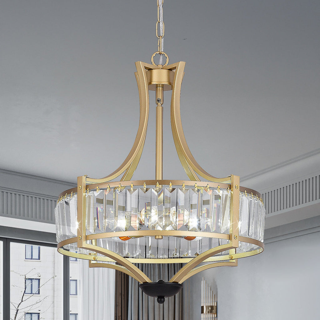 Maison Ornate Elegant Five-Light Glass Crystal Chandelier E14, sparkling clear crystal accents suspended.