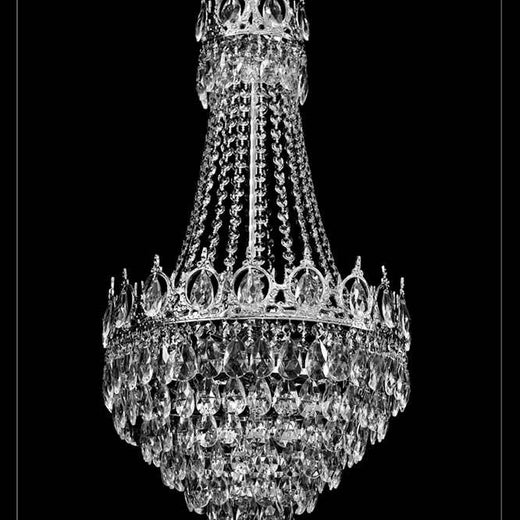 Großer königlicher Kristall Kronleuchter Silber o. Goldfarben Echtes Kristall