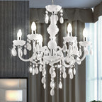 Maison Ornate 6-Arm Crystal Chandelier with elegant ornaments, E14 candle bulbs, and sparkling crystal accents.