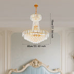 Empire Style Gold Tassel Crystal Chandelier by Maison Ornate, 70x60 cm, intricate and elegant design.