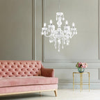 Maison Ornate 6-Arm Crystal Chandelier with elegant ornaments, a luxurious statement lighting fixture.