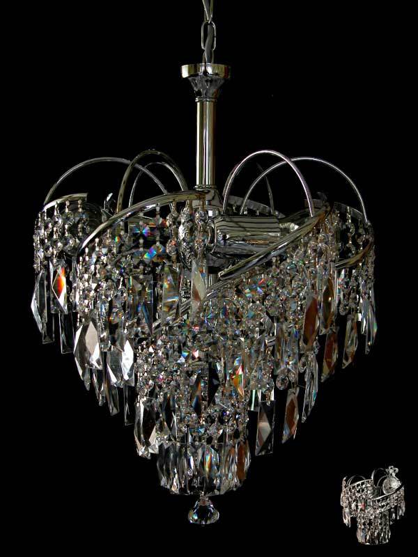 Maison Ornate Modern Crystal Chandelier in gold and silver with intricate real crystal accents.