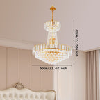 Maison Ornate Empire style gold tassel chandelier with crystal accents, 70 cm high, 60 cm wide.