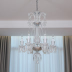 Maison Ornate Crystal Chandelier with 6/8/10 transparent arms and E14 bulbs, elegant lighting fixture.