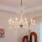 Maison Ornate Crystal Chandelier with 6/8/10 transparent arms and E14 candle-style bulbs.