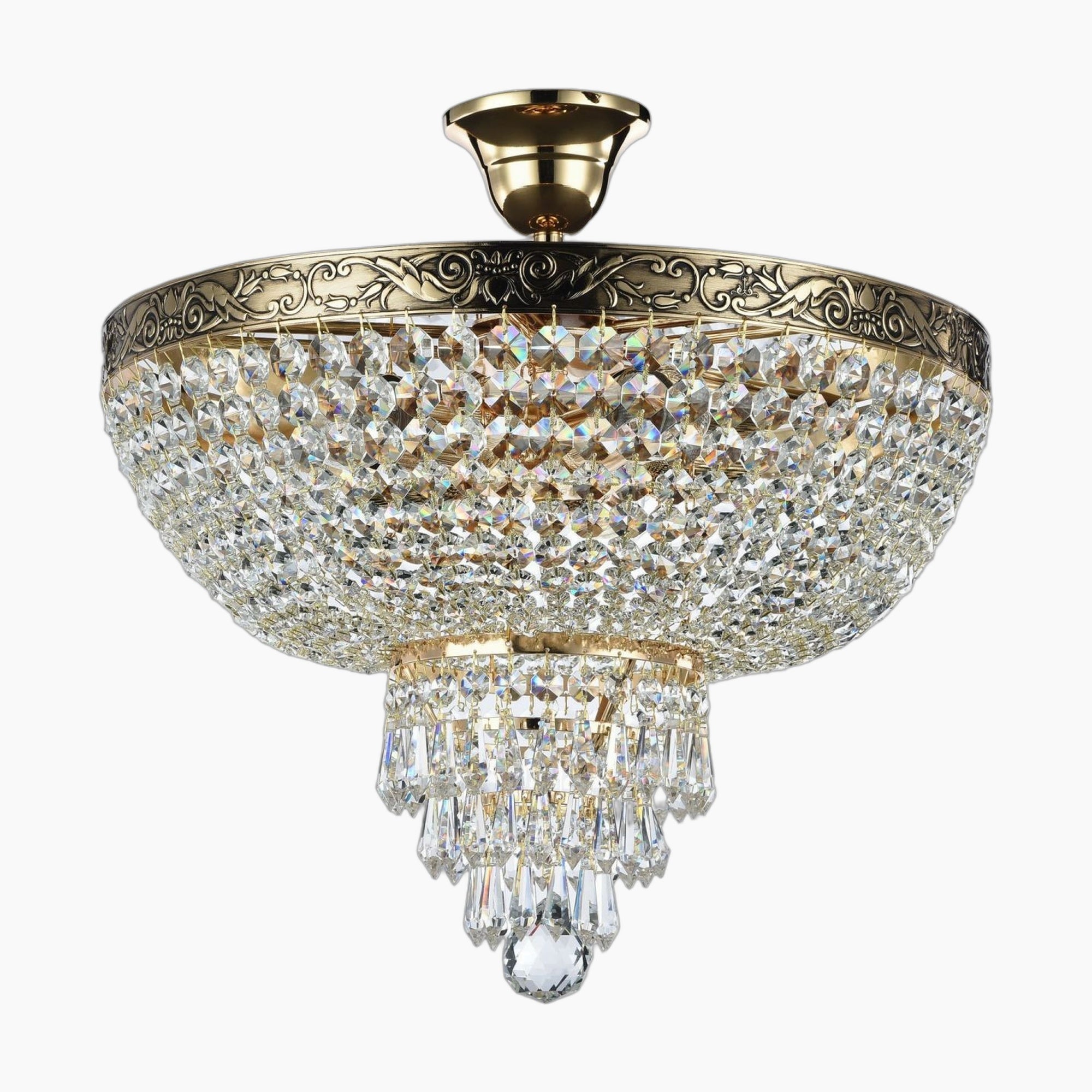 Antique Gold Crystal Dining Room Chandelier 40cm 5xE27