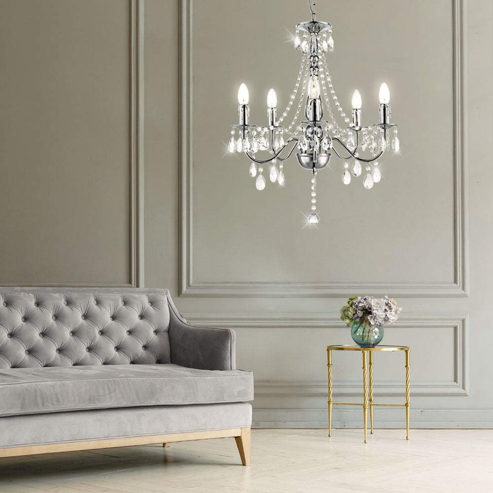 Maison Ornate Crystal Chandelier with sparkling decorations, luxurious detailing, and elegant lighting design.