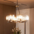 The Maison Ornate black metal chandelier features multi-pendant lights and shimmering crystal accents.