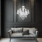 Maison Ornate 6-Arm Crystal Chandelier with elegant crystal ornaments, exuding sophisticated luxury.