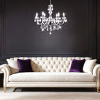 Maison Ornate Elegant Crystal Pendant Light in chrome finish, featuring intricate crystal accents and modern design.