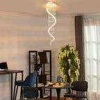 Maison Ornate Crystal Ball Chandelier with Chrome Spiral Suspension, showcasing modern elegance and brilliant illumination.