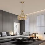 Maison Ornate Elegant Five-Light Glass Crystal Chandelier E14, elegant glass arms with crystal accents, contemporary lighting fixture.
