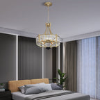 Maison Ornate Elegant Five-Light Glass Crystal Chandelier E14, featuring ornate glass crystals and five candle-style lights.