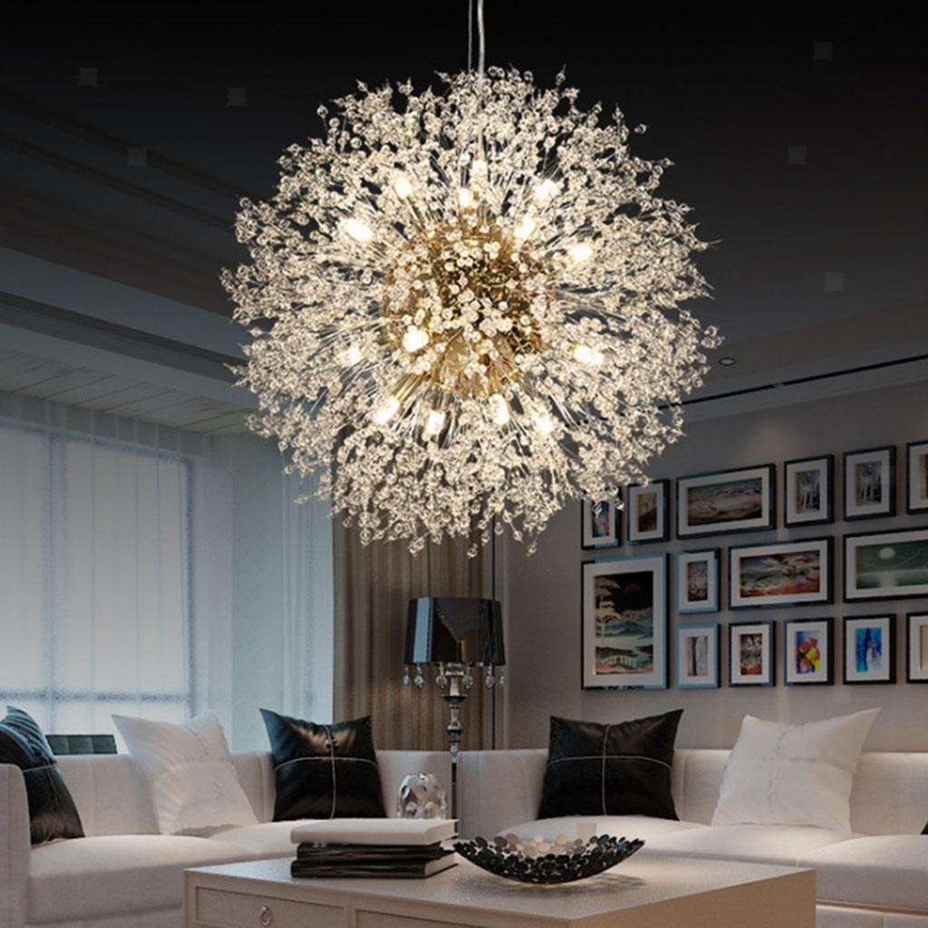 Maison Ornate Modern Crystal Ball Chandelier with a burst-of-crystals design, elegant and radiant.