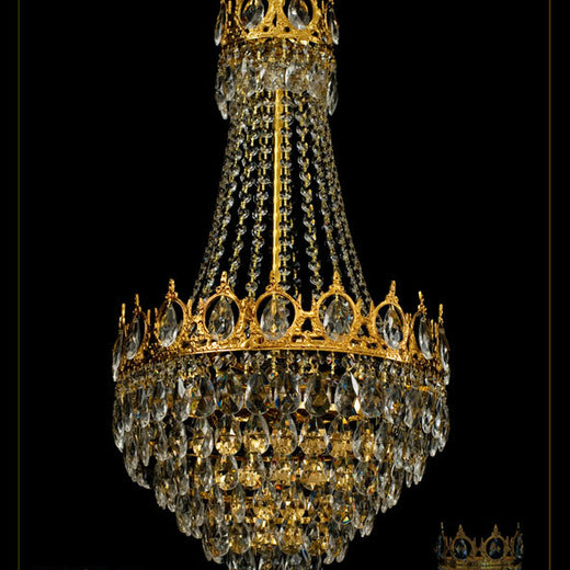 Großer königlicher Kristall Kronleuchter Silber o. Goldfarben Echtes Kristall