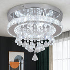 Maison Ornate Crystal Ball Chandelier features cascading crystal pendants and integrated LED lighting.