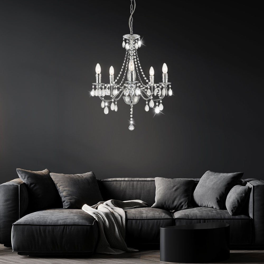 Maison Ornate Crystal Chandelier with sparkling decorations, dazzling lighting, elegant product focus.