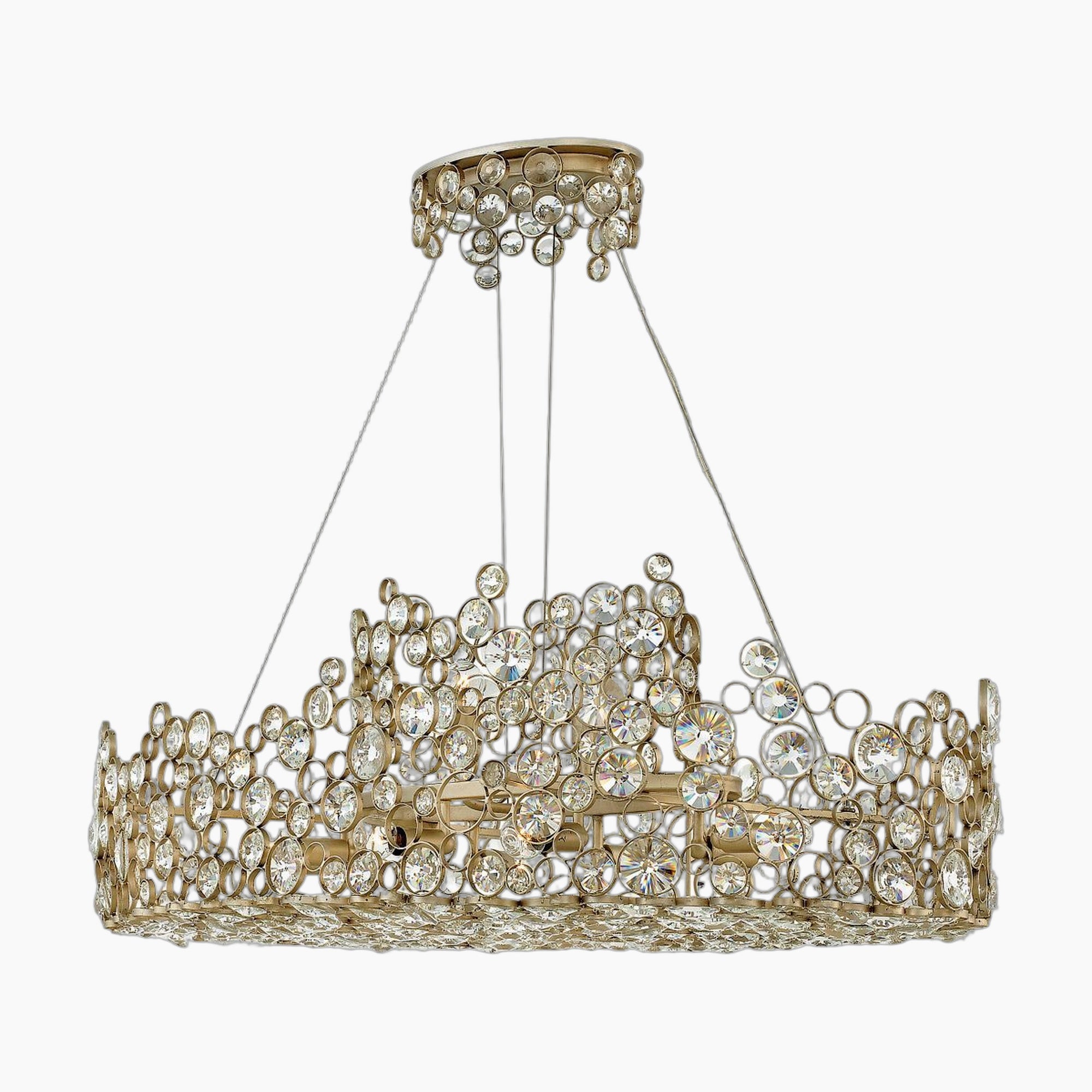 Crystal Chandelier 10 Lights Modern Gold Dining Room