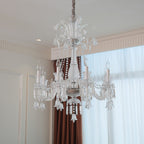 Maison Ornate Crystal Chandelier with 6/8/10 clear arms, E14 candle bulbs, intricate crystal detailing.
