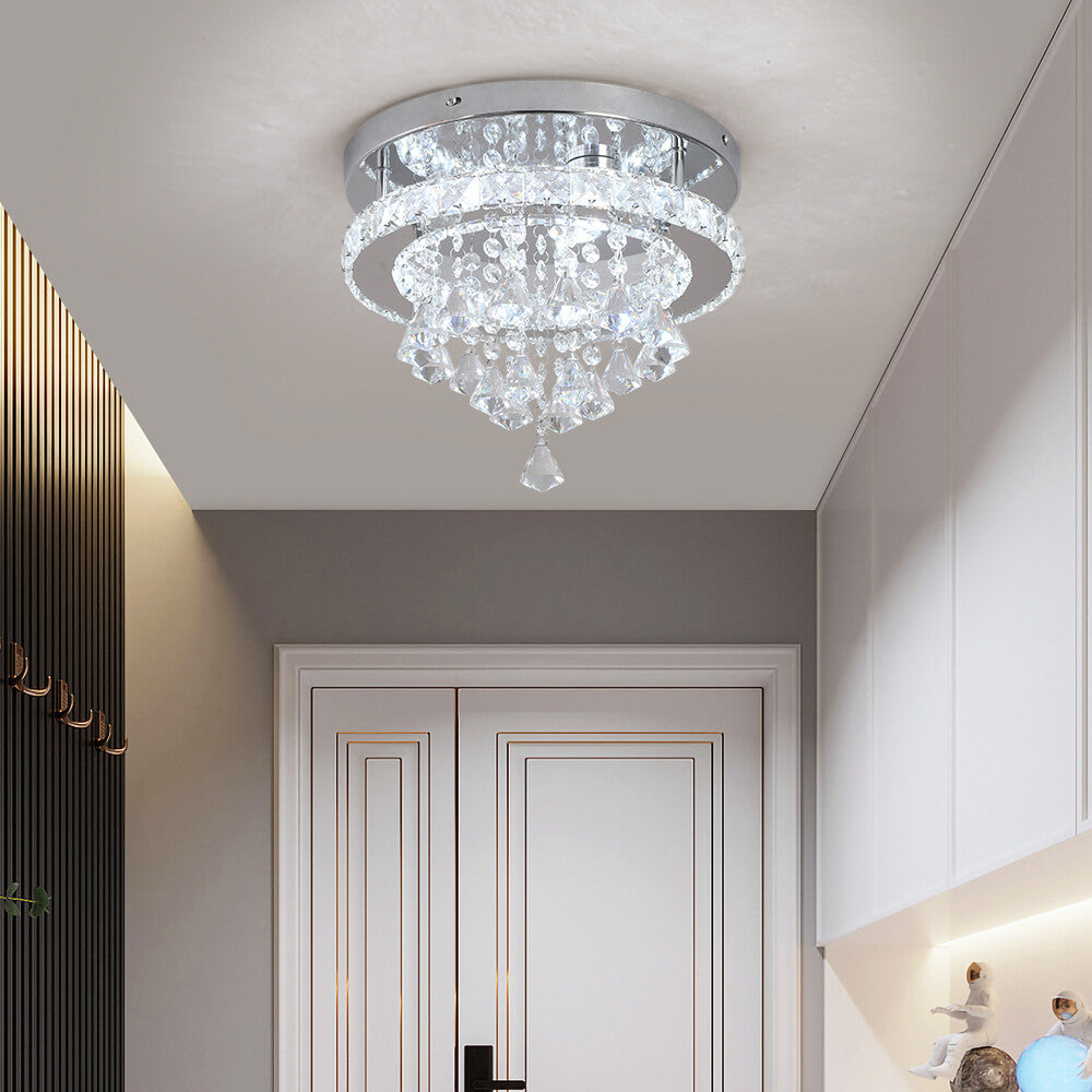 Maison Ornate Crystal Ball Chandelier with LED, featuring contemporary design, bright light, and elegant reflections.