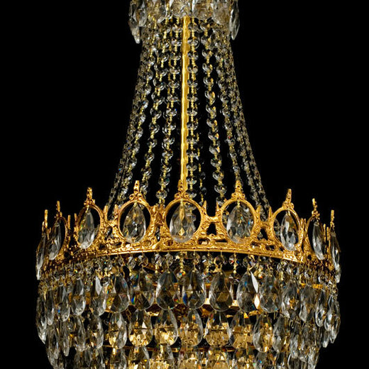 Großer königlicher Kristall Kronleuchter Silber o. Goldfarben Echtes Kristall