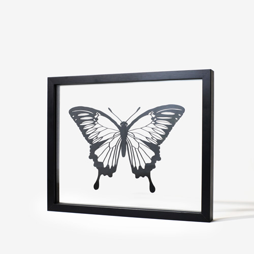Papillon - tableau design transparent Ornaté